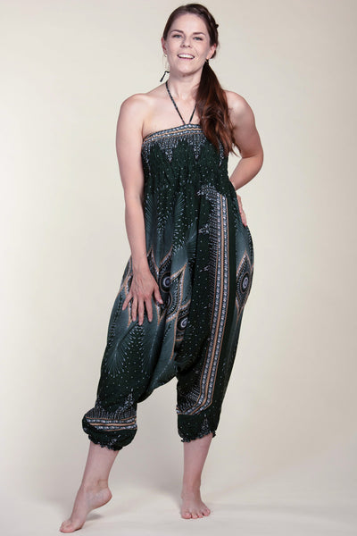 Diamond Peacock Green Artisan Jumpsuit Haaremihousut