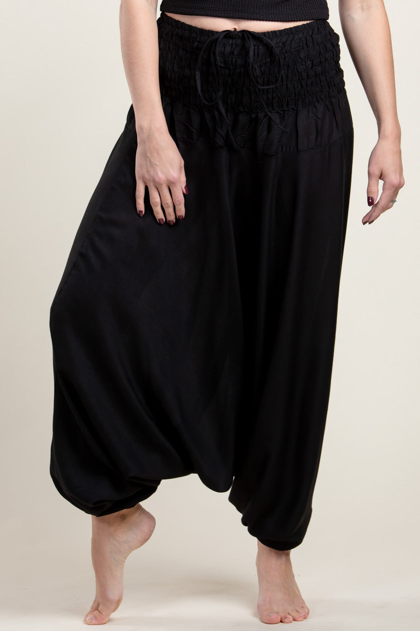 Boho Black Artisan Jumpsuit Haaremihousut