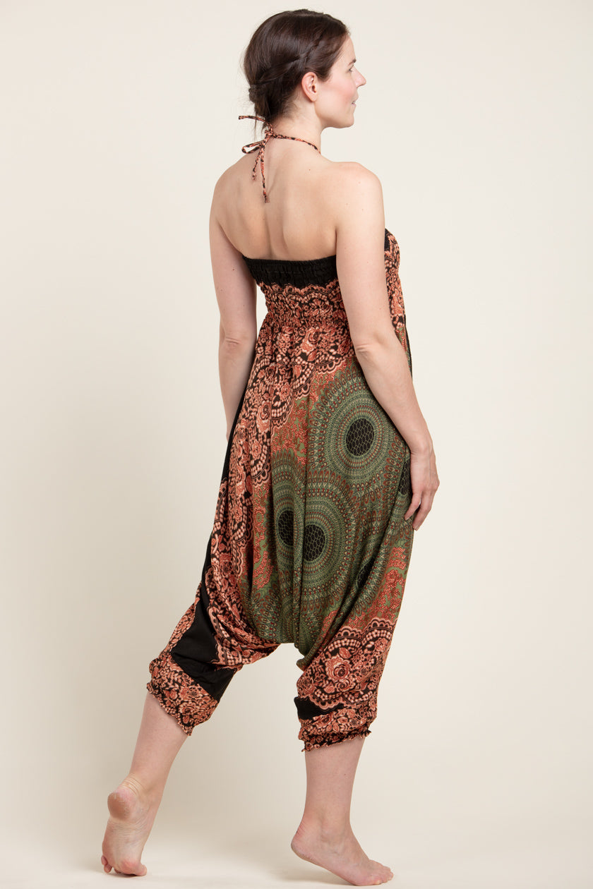 Mandala Olive Artisan Jumpsuit Haaremihousut