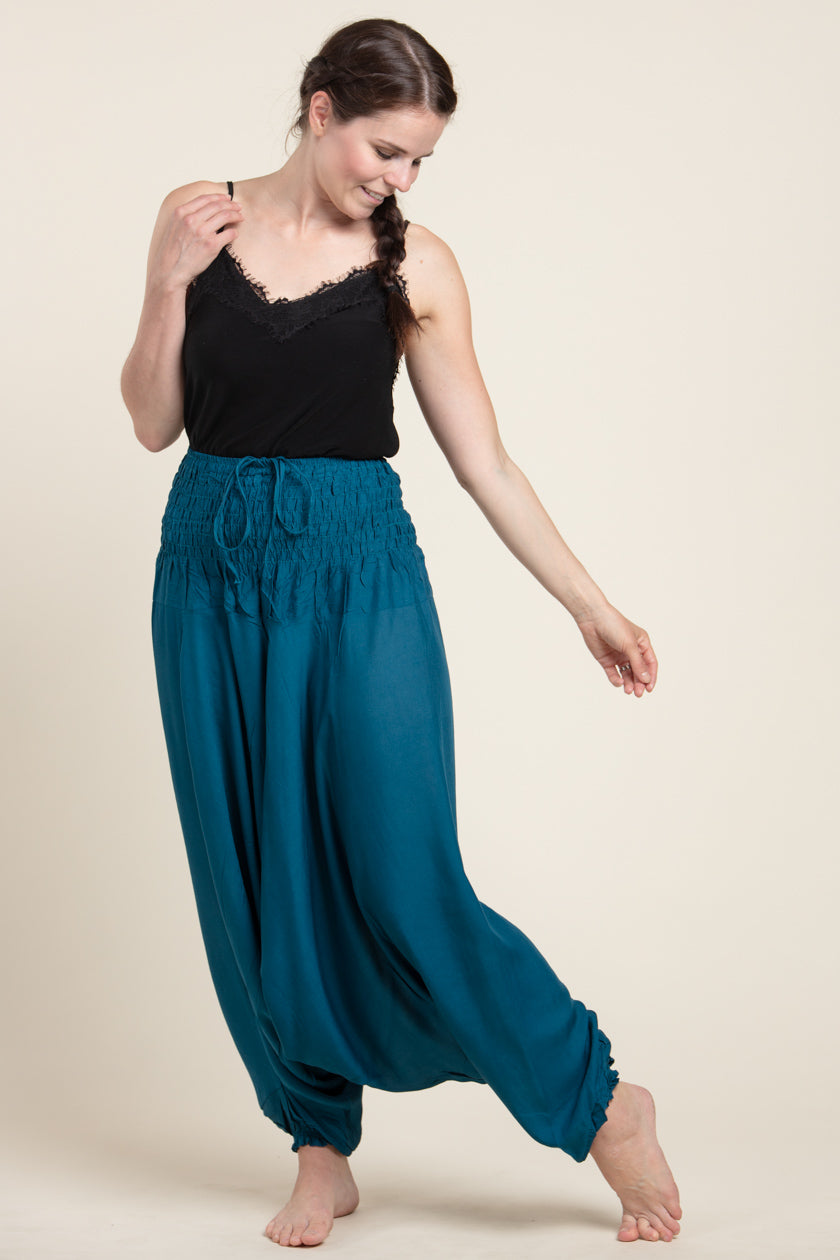 Boho Aqua Artisan Jumpsuit Haaremihousut