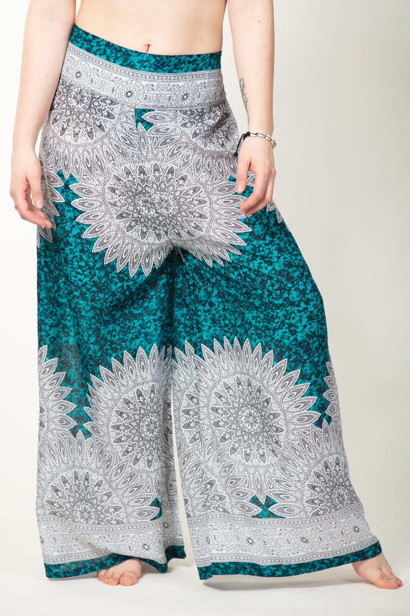 Teal Marble Mandala Artisan Palace Pants