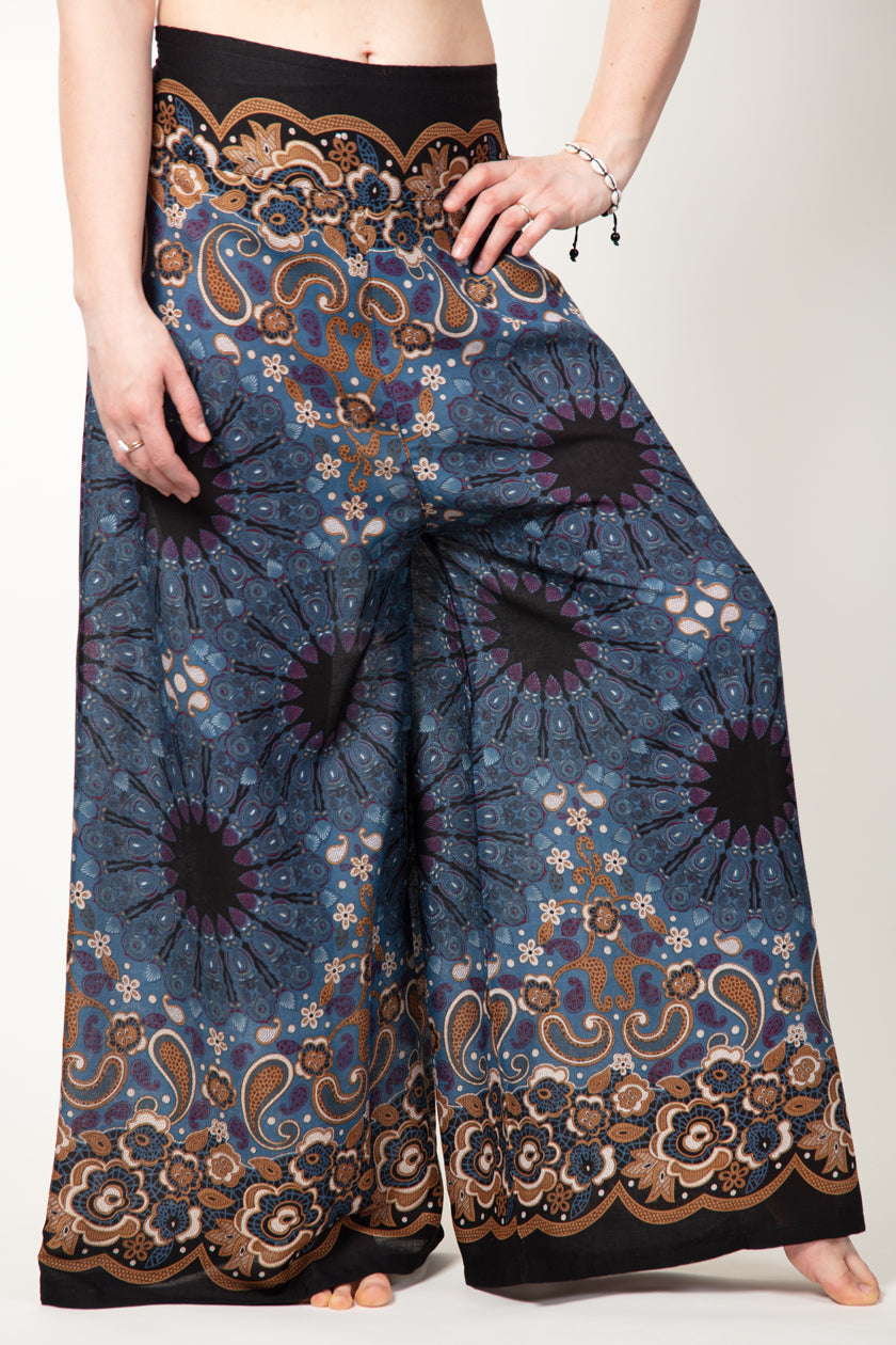 Paisley Mandala Navy Bronze Artisan Palatsihousut