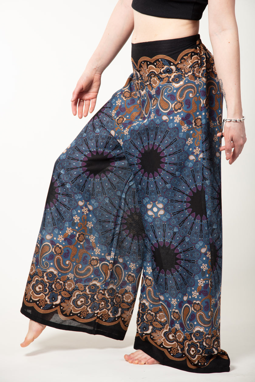 Paisley Mandala Navy Bronze Artisan Palatsihousut