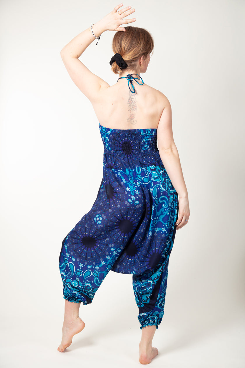 Paisley Mandala Blue Artisan Jumpsuit Haaremihousut