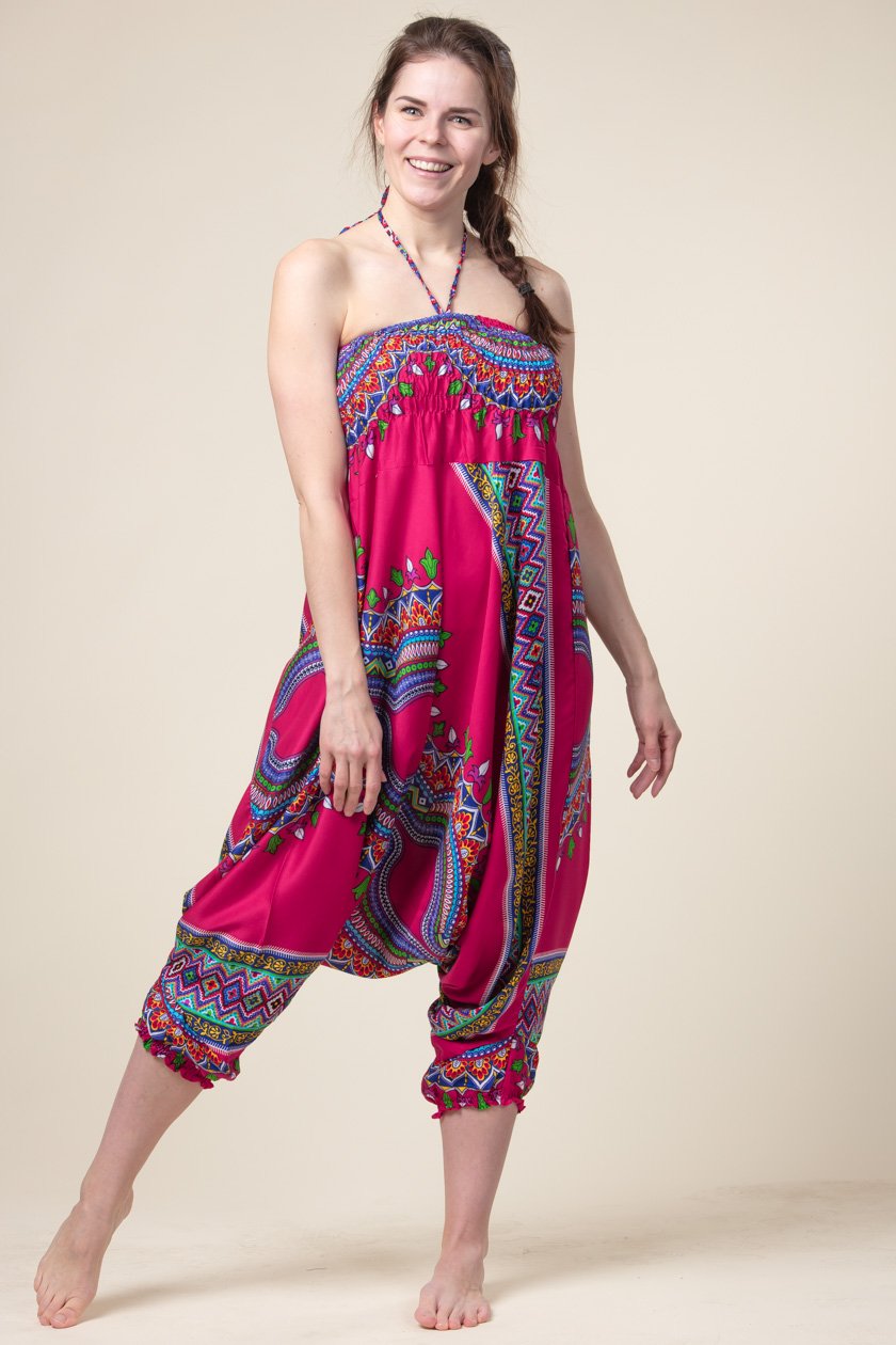 Dashiki Pink Artisan Jumpsuit Haaremihousut