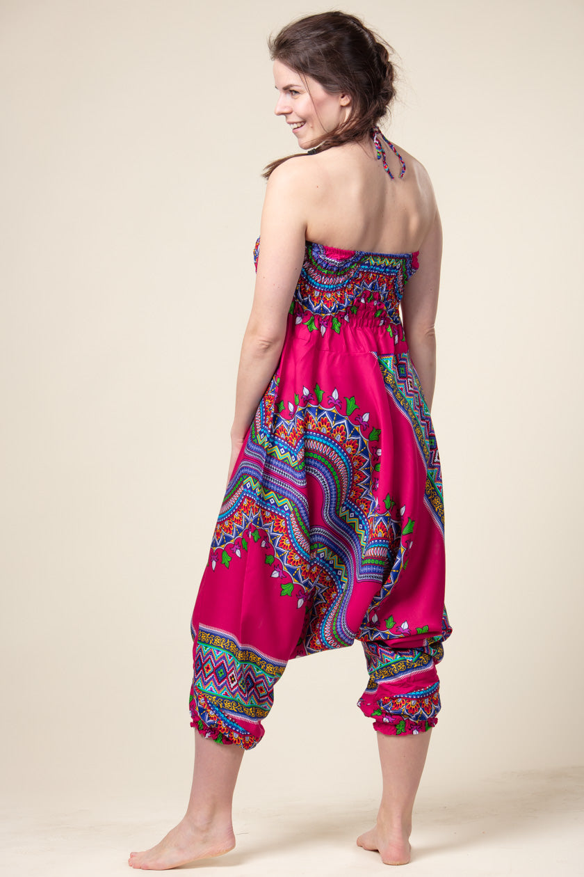 Dashiki Pink Artisan Jumpsuit Haaremihousut