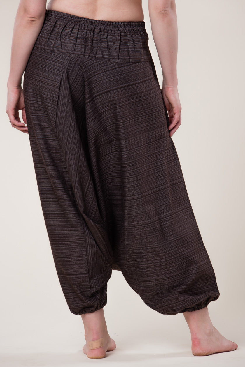 Pinstripe Brown Hill Tribe Artisan Low Cut Haaremihousut