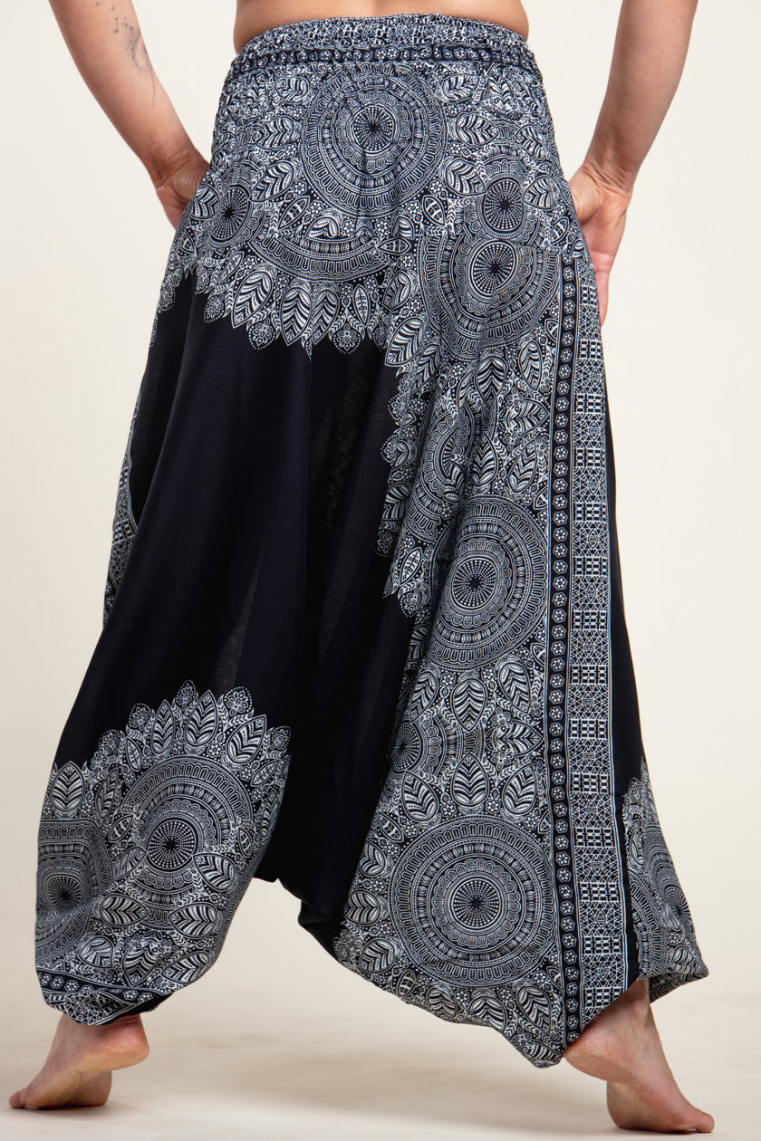 Border Mandala Black Artisan Jumpsuit Haaremihousut