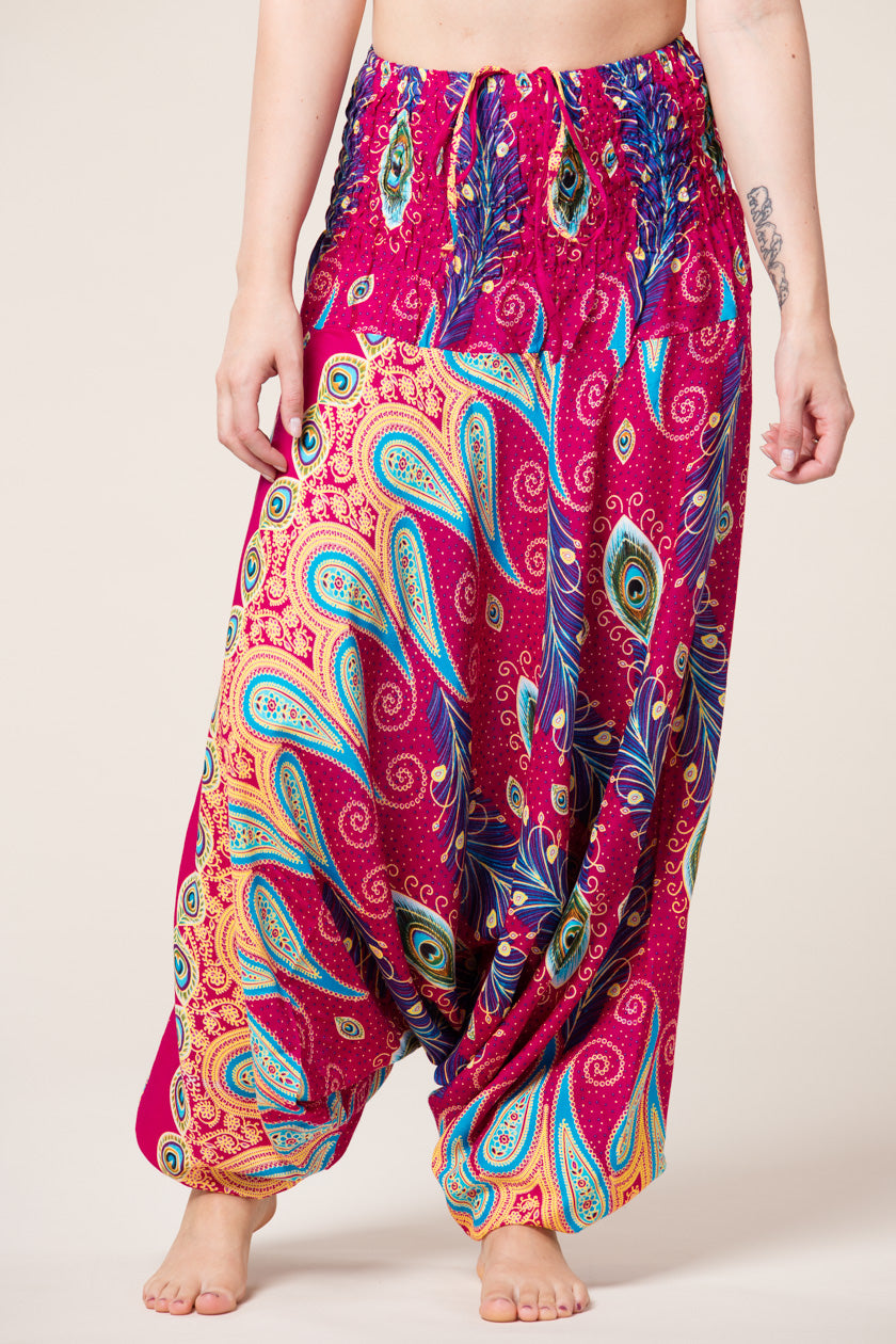 Peacock Paisley Pink Artisan Jumpsuit Haaremihousut