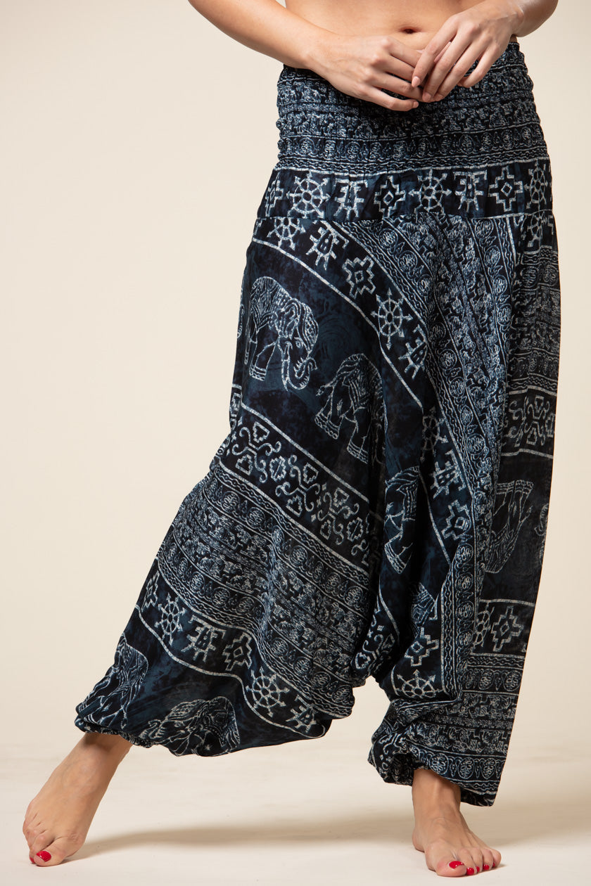 Dark Marble Elephants Artisan Jumpsuit Haaremihousut