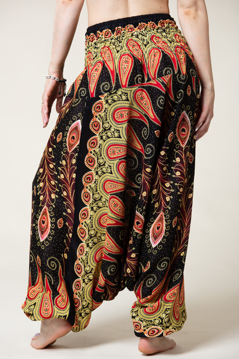 Peacock Paisley Black Artisan Jumpsuit Haaremihousut