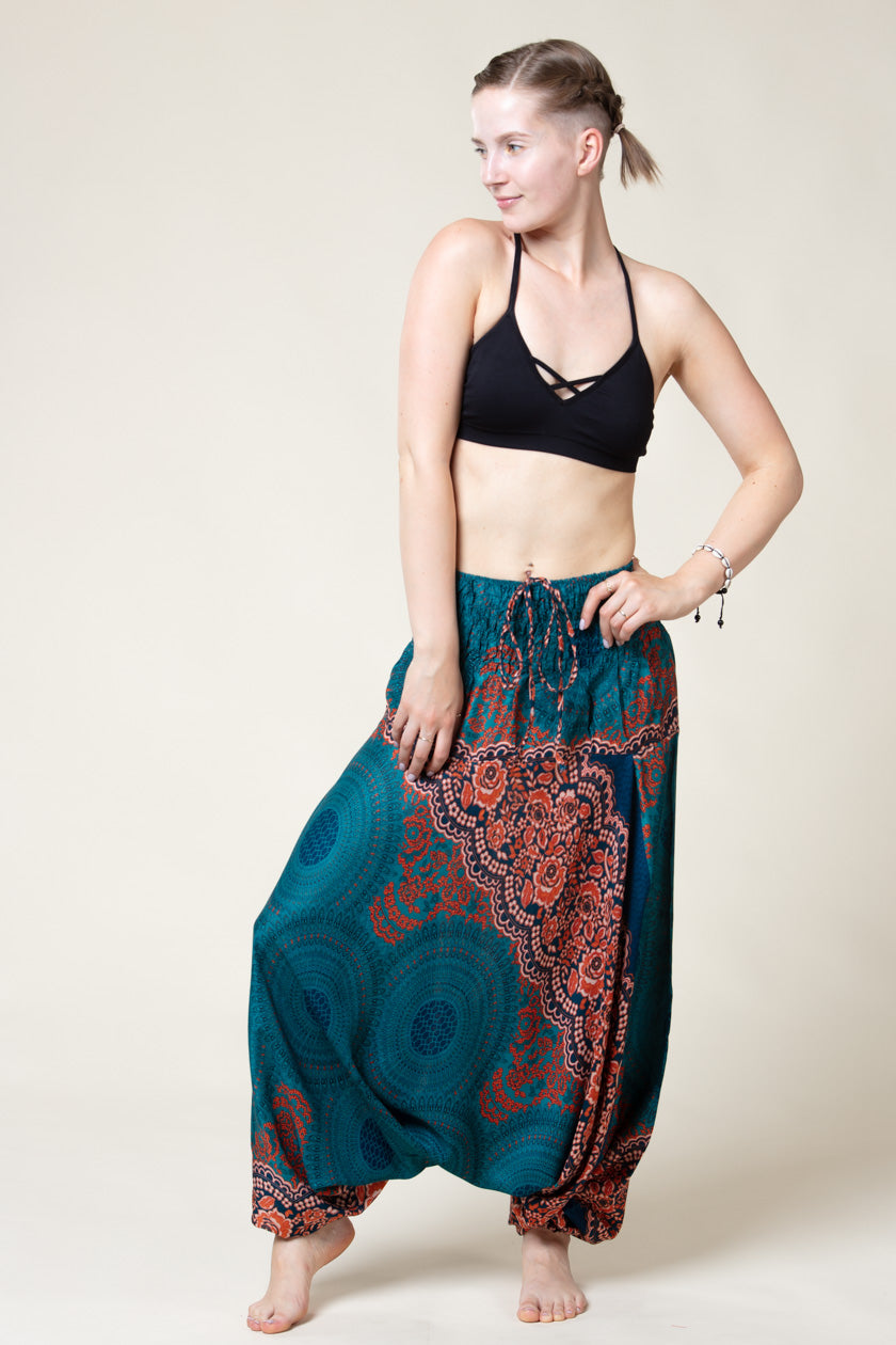 Mandala Teal Artisan Jumpsuit Haaremihousut