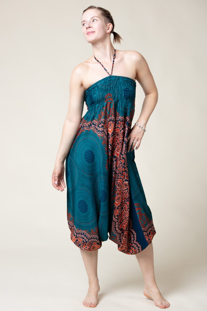 Mandala Teal Artisan Jumpsuit Haaremihousut